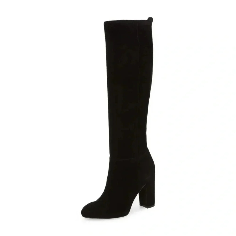 Sam Edelman | “Caprice” Knee High Black Suede Heeled Boots